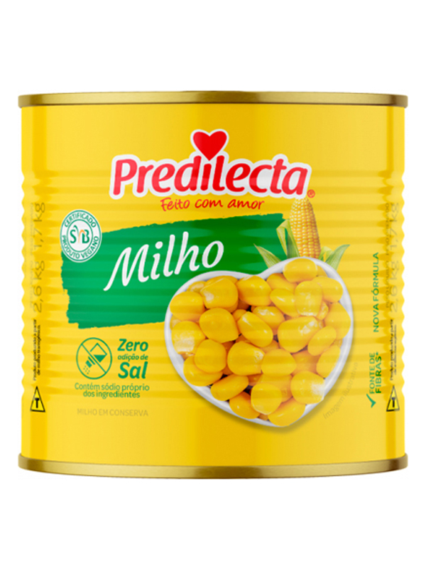 Milho Verde LT Predilecta Caixa com 6 latas de 1,7 kg