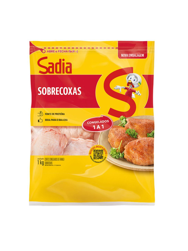 Sobrecoxa de Frango Interfoliada Congelada Sadia Caixa 15kg