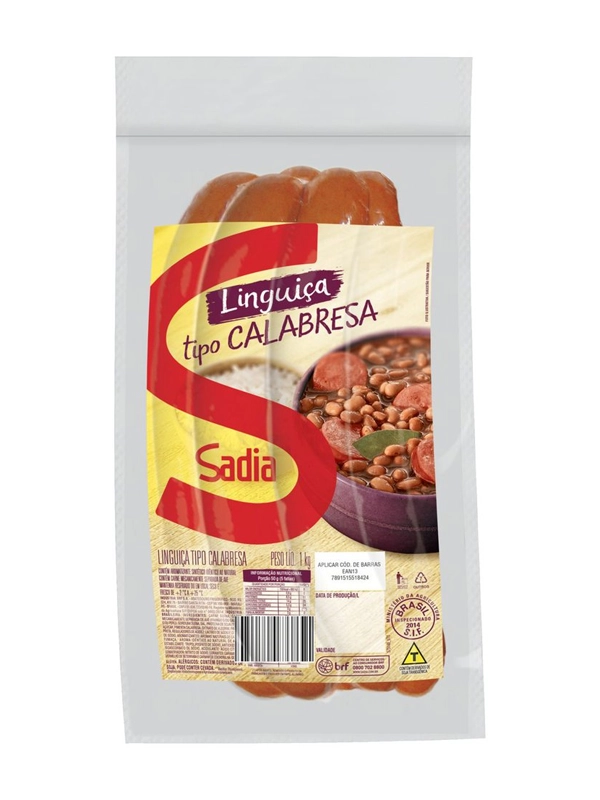 Linguiça Calabresa Sadia Caixa com 18 unidades de 1 kg cada