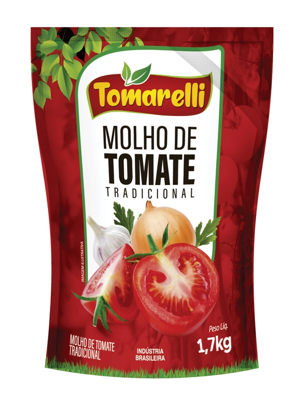 Molho de Tomate Tradicional Tomareli Caixa com 6 unidades de 1,7 kg