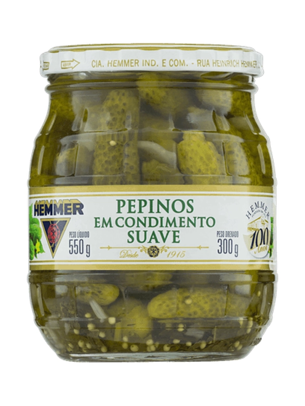 Pepino em Conserva Suave Hemmer Vidro 15x300g