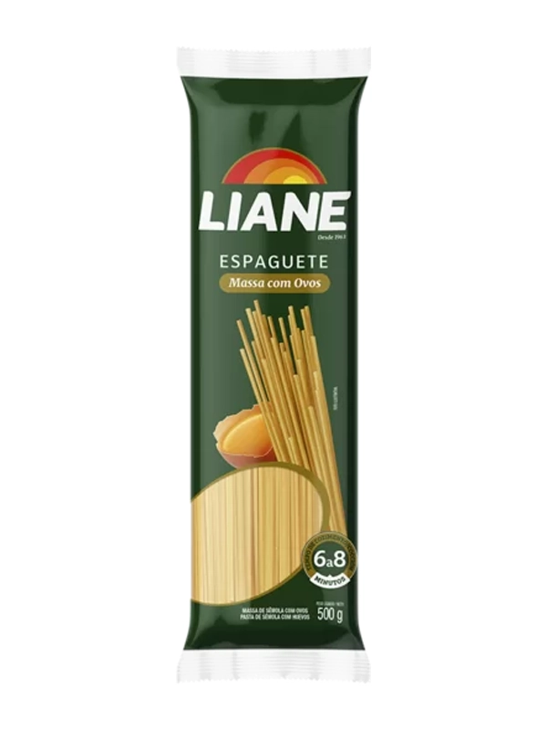 Macarrão Espaguete Liane Com Ovos 24 Pacotes de 500g