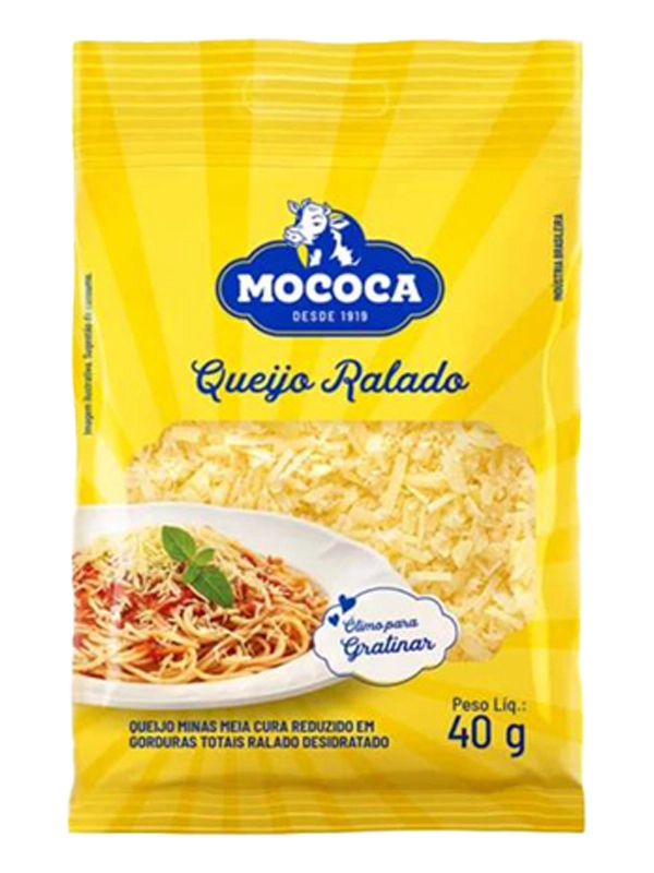 Queijo Ralado Mococa Caixa com 25 pacotes de 40g