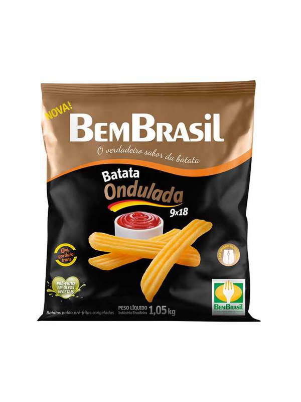 Batata B Brasil Ondulada 9x18 Caixa com 14 unidades de 1,05 kg