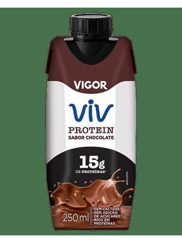 Bebida Láctea UHT Proteína Sabor Chocolate Vigor 24 unidades de 250ml